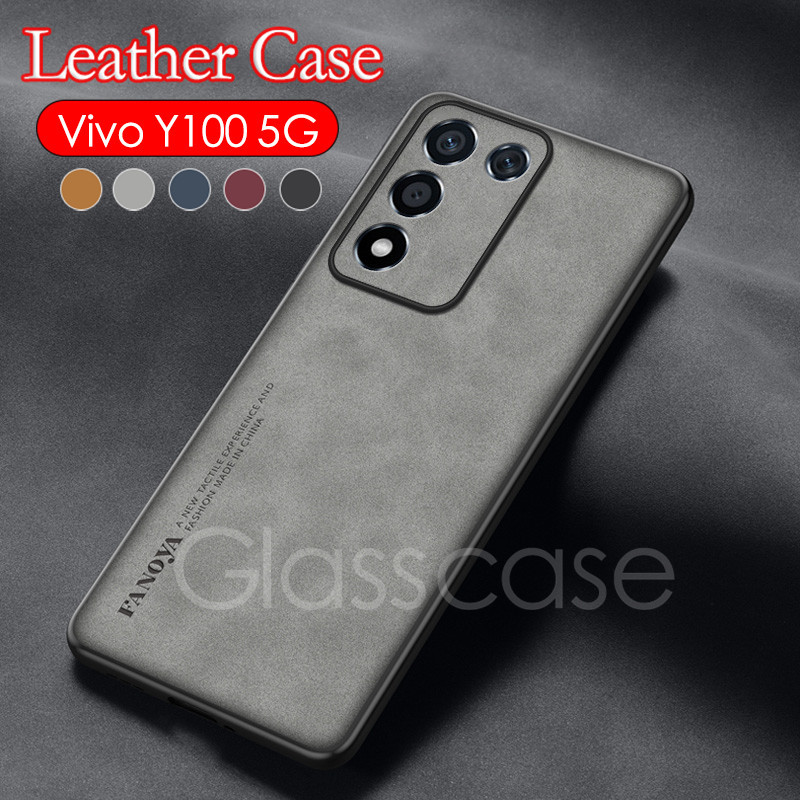 Vivo Y100 สําหรับ Vivo Y100 Y58 Y38 Y28 Y28s Y18 Y18s Y18e Y03 Y 100 VivoY100 4G 5G หนังแกะหนังเคสโทรศัพท์เลนส์ป้องกันแฟชั่นปลอกกันกระแทกนุ่มกลับกรณีฝาครอบ