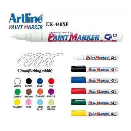 Artline Paint Marker 440 Red Yellow Blue Green Black White 1.2mm 990 Gold Silver