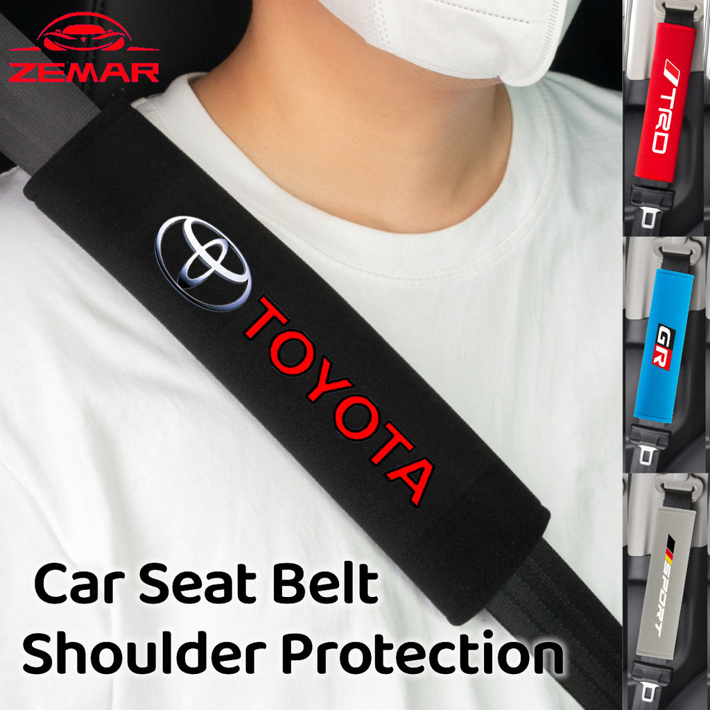 ปลอกหุ้มเข็มขัดนิรภัยรถยนต์ ผ้ากํามะหยี่ขนนิ่ม สําหรับ Toyota Prius Fortuner Corolla Cross CHR Camry Wish Vios Veloz Estima Sienta Yaris Ativ Altis Sienta bZ4X Hiace 2 ชิ้น