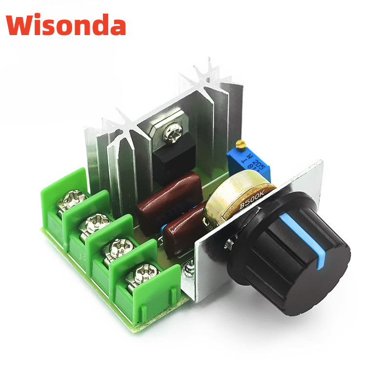 โมดูลควบคุมแรงดันไฟฟ้า LED 2000W AC 220V SCR หรี่ไฟได้ มอเตอร์พลังงานสูง พร้อมโพเทนชิโอมิเตอร์