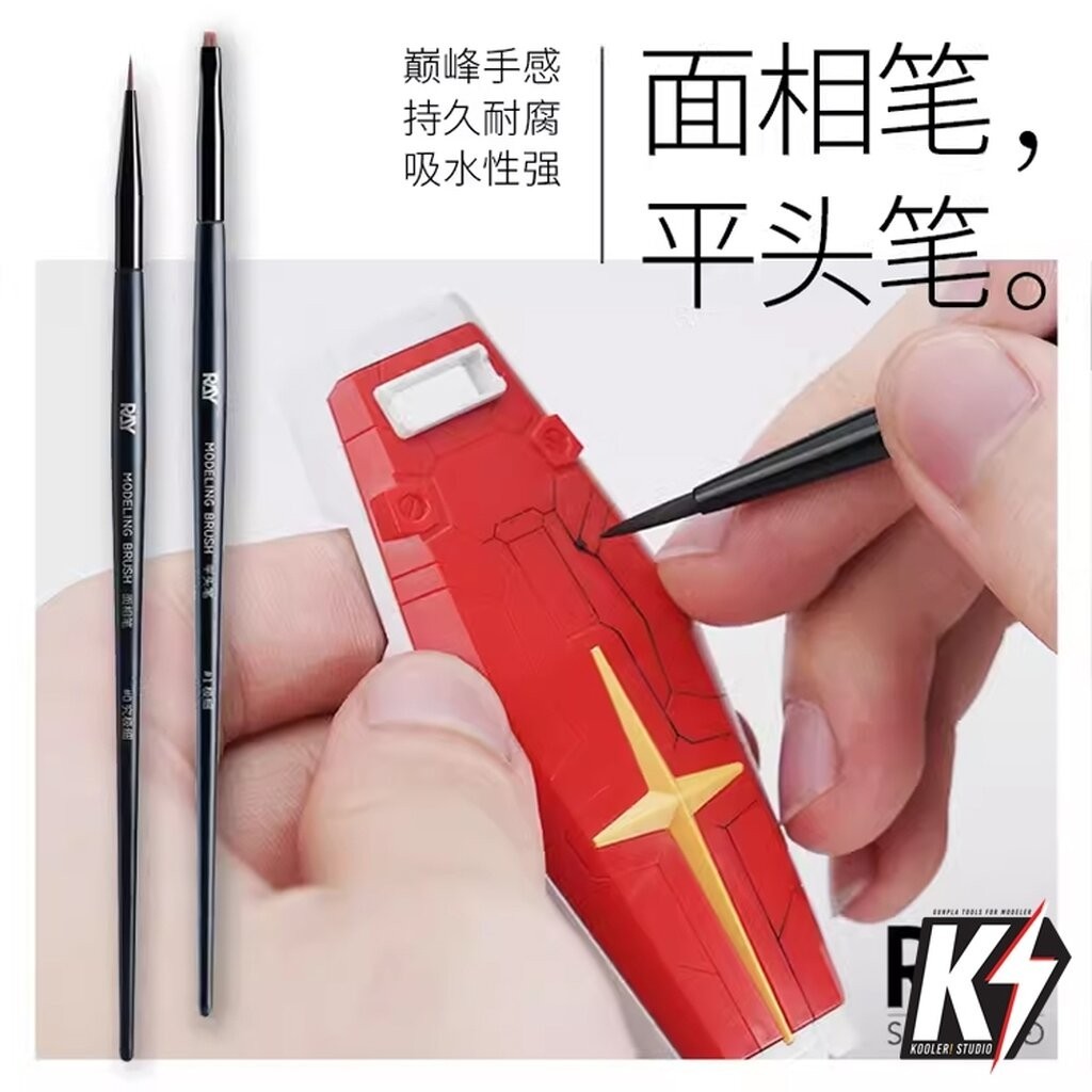 Ray Studio พู่กัน หัวแหลม หัวแบน #พู่กันสีน้ำ ปลายกลม เบอร์เล็กพิเศษ พู่กันหัวแบน พู่กันปลายแบน