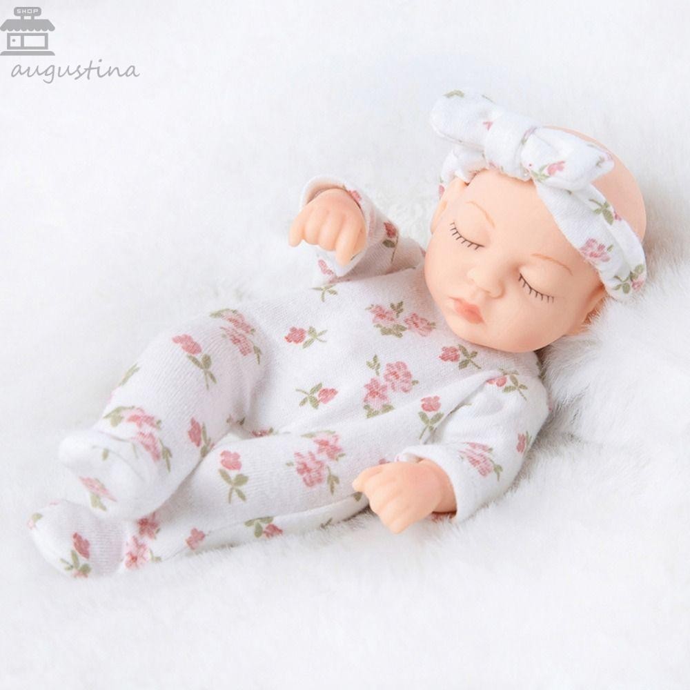 Augustina ตุ๊กตาเด็กแรกเกิด ซิลิโคนนิ่ม สัมผัสเหมือนจริง ขนาดเล็ก ของขวัญวันเกิด สําหรับเด็กผู้หญิง