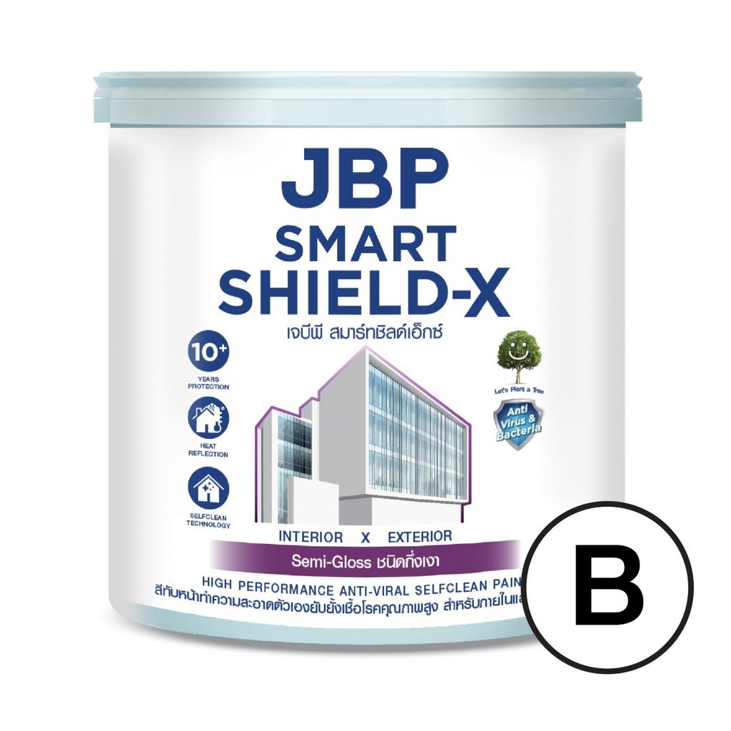 ♠️Shopaom61 JBP สีน้ำทาภายนอกเเละภายใน Smart Shield-X กึ่งเงา เบส B ขนาด 1GL. สินค้าในไทย
