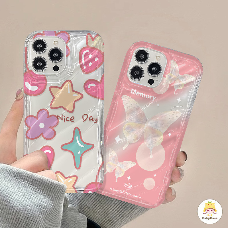 เคสซอฟท์ลายดอกไม้ผีเสื้อโรแมนติกลายกราฟฟิตี้สำหรับ iPhone 11 15 14 12 13 Pro Max XR 7Plus 15 8 7 14 6 6s Plus X XS Max