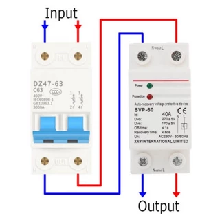 ชิโนทามเมอร์ 40A/63A 220V 50Hz อุปกรณ์ป้องกันแรงดันไฟฟ้าเกิน กันไฟกระชาก การอ่านที่แม่นยำ รีเซ็ตอัตโนมัติ การป้องกันแรงด