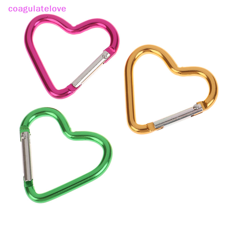 Coagulatelove พวงกุญแจคาราบิเนอร์ โลหะผสมอลูมิเนียม รูปหัวใจ 1 ชิ้น [ขายดี]