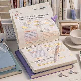 6 สี🌈สมุดโน้ตไดอารี่ สมุดโน๊ตเปล่า แบบหนาพิเศษ ลายตารางหมากร…