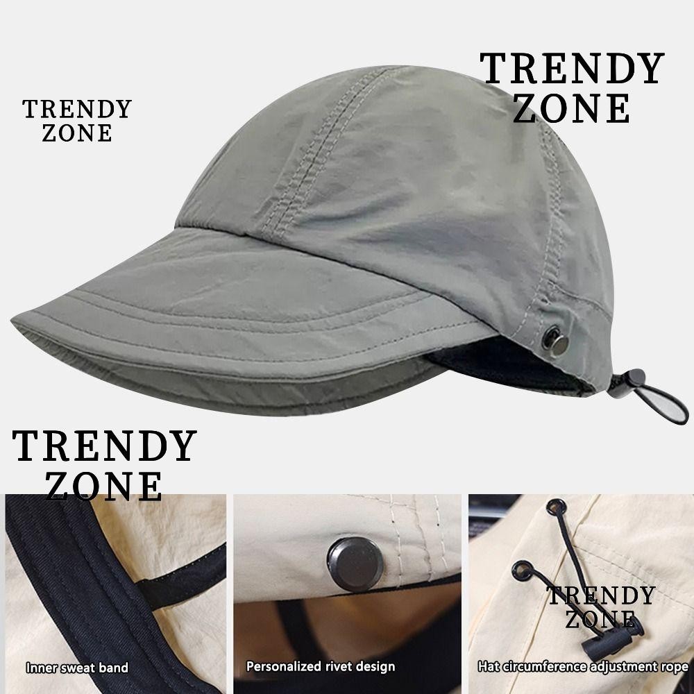 Trendyzone หมวกกันแดด หมวกตกปลา พับได้ สไตล์เกาหลี