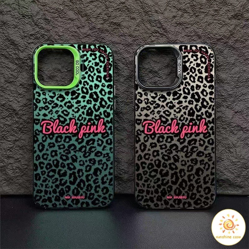 เคสโทรศัพท์ปุ่มโลหะพิมพ์ลายเสือดาวแบบเต็มหน้าจอ ไอโฟน11 For iPhone12 13 14 15Pro MAX X XS XR XS 7 8Plus SE20 เคสโทรศัพท์
