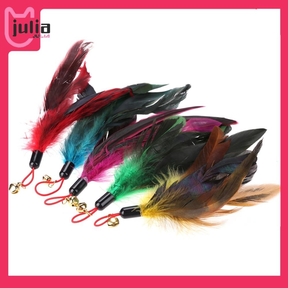 [Julia1.th] ไม้กายสิทธิ์ขนนกน่ารัก แบบเปลี่ยน สําหรับแมว 5 ชิ้น