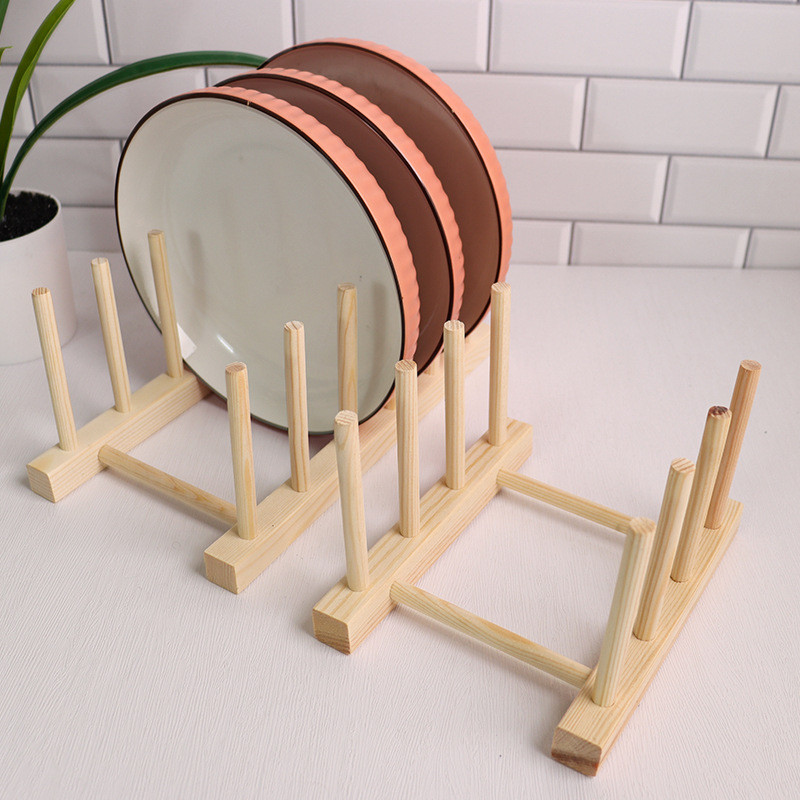 ที่วางถ้วยชาม ในครัว วัสดุไม้เนื้อแข็ง dish drying rack