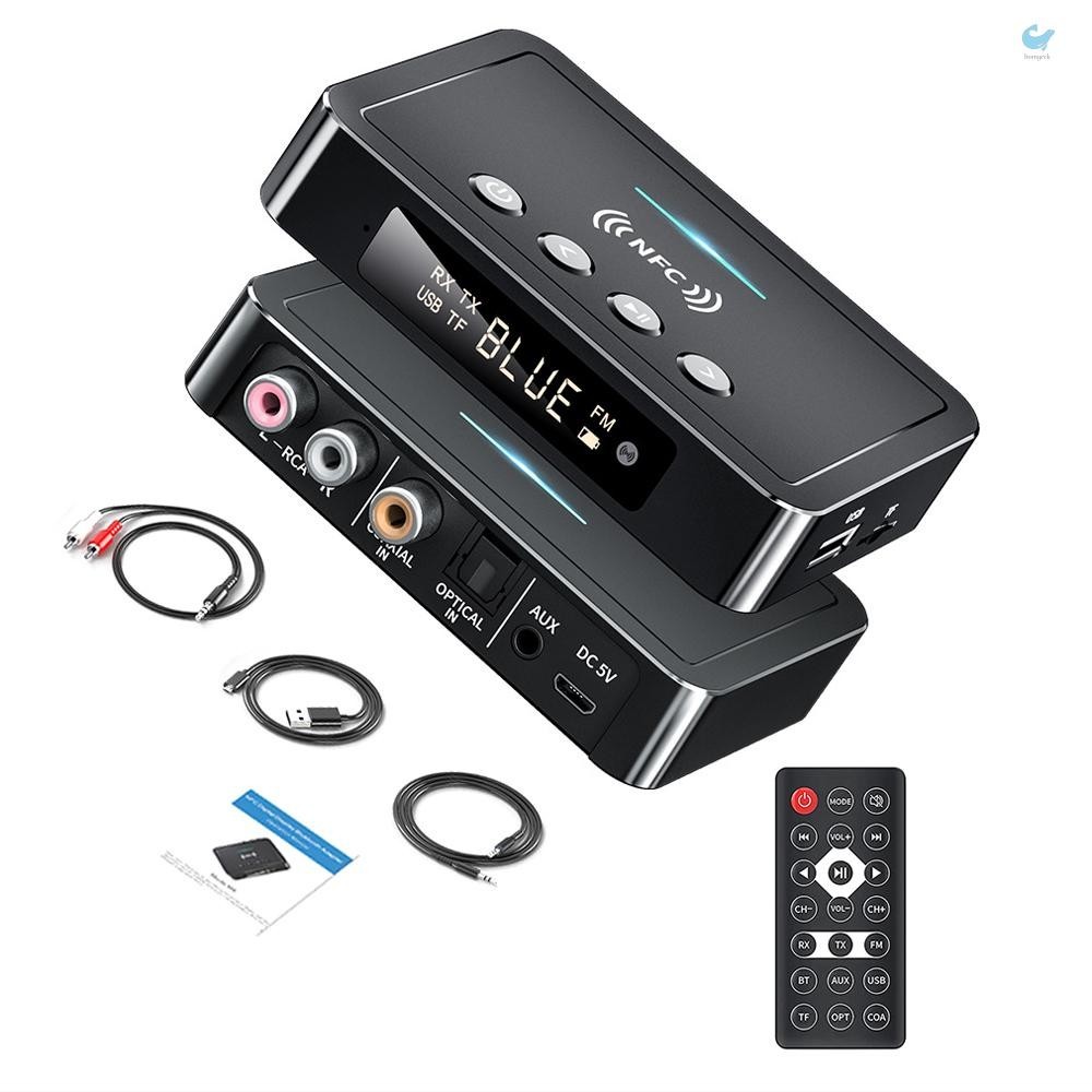 Hgt 3 in 1 อะแดปเตอร์รับสัญญาณ FM BT NFC BT5.0 รองรับ U-Disk TFCard AUX RCA ออปติคอลโคแอกเชียล พร้อม