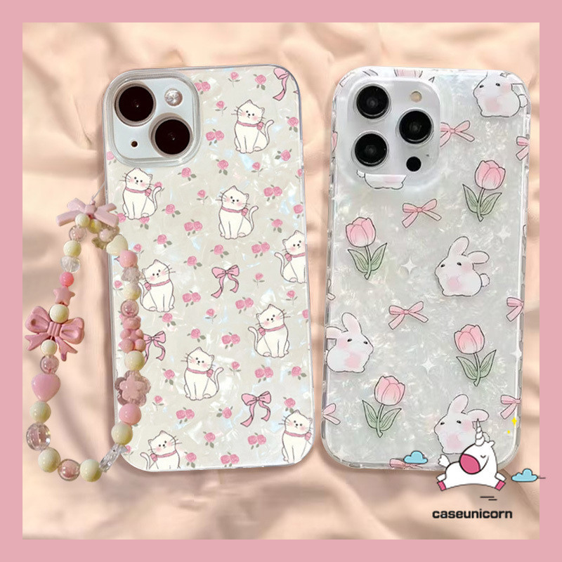 เคสโทรศัพท์มือถือ ลายการ์ตูนแมว ดอกทิวลิปน่ารัก หรูหรา สําหรับ Redmi 13C 10C 9C 12C 10 12 10A A1 9T 9 A2 9A Note 13 10 11 9 10s 12 8 11s Pro Max Poco X5 M3 X6 Mi 11 12 Lite ผ้าคลุมโบว์กระต่าย
