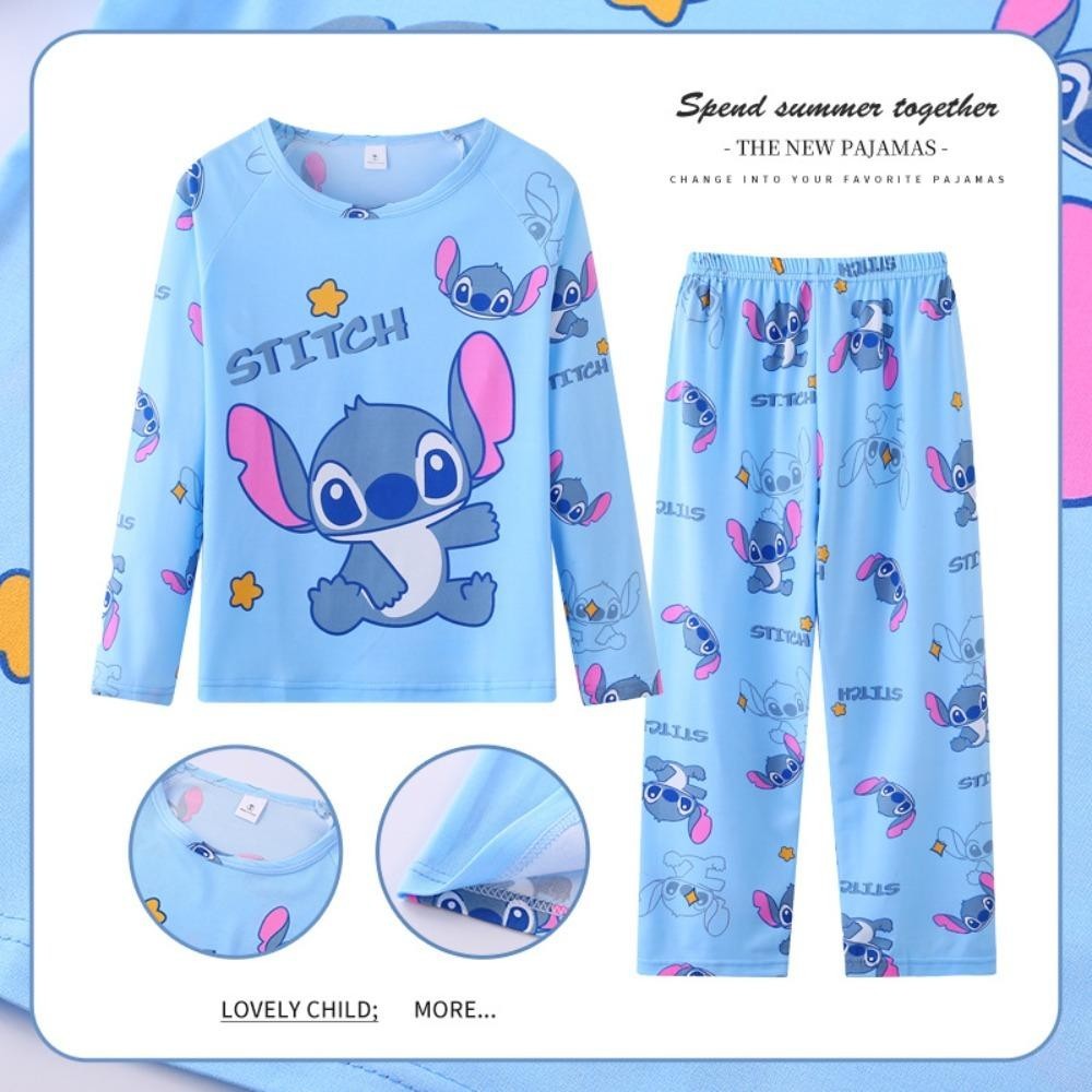 Backstreet ชุดนอนเด ็ ก Disney Stitch เด ็ กน ่ ารักสวมใส ่ ในบ ้ านสําหรับเด ็ กชายและเด ็ กหญิงนุ ่ มสบายสบายๆเสื ้ อผ ้ าเด ็ กชุดเดินทาง