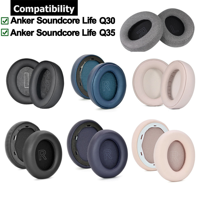 1 คู่แผ่นรองหูฟังสําหรับ Anker Soundcore Life Q30 Q35 BT หูฟัง Earpad เบาะฟองน้ําชุดหูฟัง Earmuffs