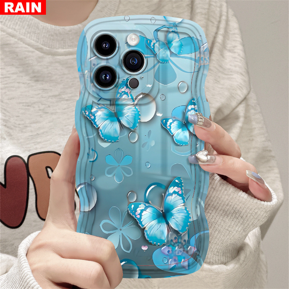 เคสโทรศัพท์มือถือ ลายผีเสื้อ ประดับเพชร สีฟ้า สําหรับ Realme C53 C55 C51 10 C30 C31 C33 C35 C21Y C25Y C11 2021 C15 C25 C17 C12 C3 C2 8i 7i Realme5 5i 6i 7 Pro Narzo 50A N53 - รูปที่ 7
