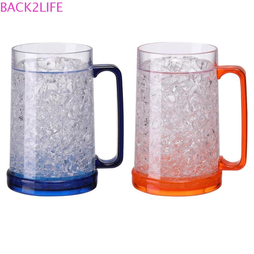 Back2life ตู้แช่แข็งแก้วเบียร์น้ําแข็ง, ถ้วยไวน์ทําความเย็นผนังคู่ใส, แก้วดื่ม PC Frosty ทนทานถ้วยเบียร์ Home ราคา ถูกที่สุด ดีลบีเคเค