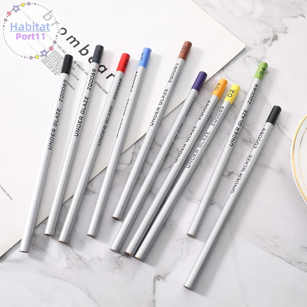 Habitatport เครื่องปั้นดินเผา Art Underglaze ดินสอสีเซรามิค DIY Hand-Painted Hook Line th ราคา ถูกที่สุด ดีลบีเคเค แกลเลอรีภาพที่ 7