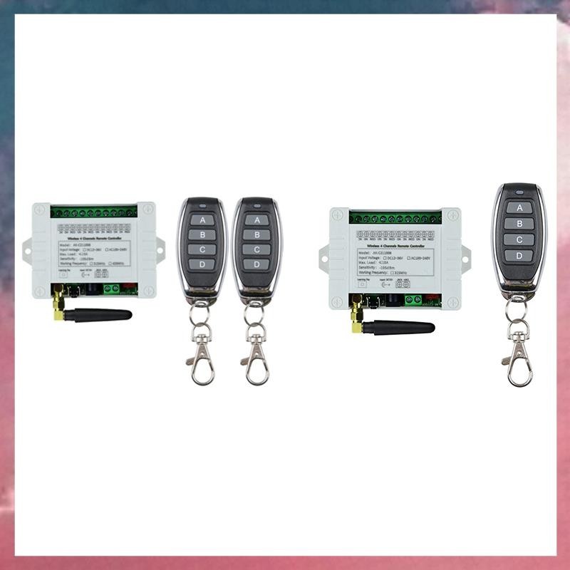 Dc 12V 24V 36V 10A 433MHz 4 ช่องรีเลย์ไร้สาย RF รีโมทคอนโทรลสวิทช์ตัวรับสัญญาณ + 4CH เครื่องส่งสัญญาณ