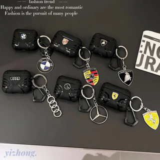 PORSCHE เคสหูฟังสําหรับ แอร์พอด 4 มือโปร 3 2เย็นแฟชั่นแขนออกแบบออดี้ปอร์เช่รถสีดํานุ่ม ทีพียู กันกระแทกหูฟังไร้สายชุดหูฟังฝาครอบป้องกันเชลล์ที่มีจี้ป้องกันการสูญ