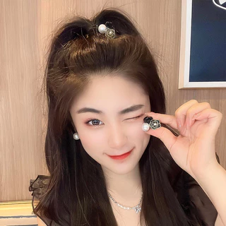 Rubuyou กิ๊บติดผม รูปดอกไม้ ประดับมุก สไตล์เกาหลี หวาน สําหรับเด็กผู้หญิง และนักเรียน แฟชั่น เครื่องประดับผม-COD