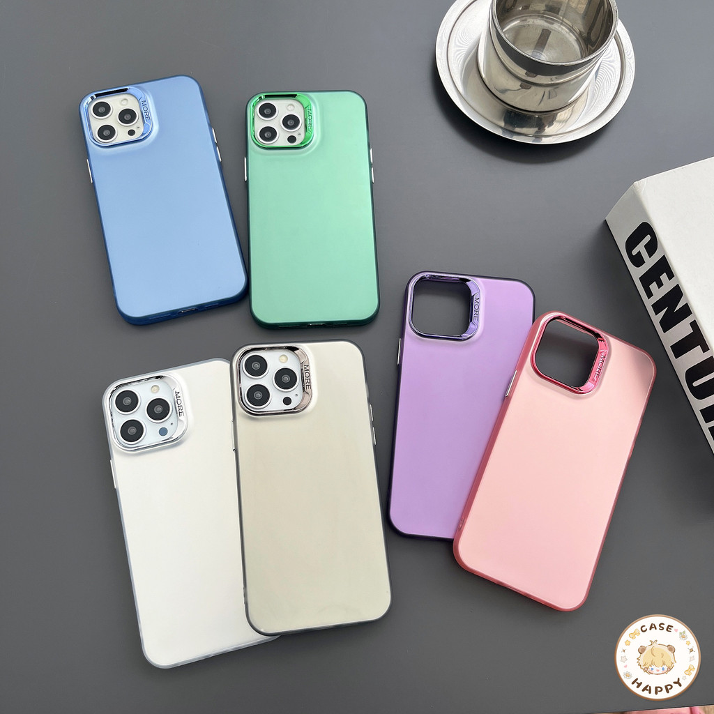 เคส Samsung A05s A24 A04s A14 A05 A34 A12 A03 A13 A32 A33 A15 A03s A54 A53 A11 A30s สีทึบสีเลนส์โลหะชุบหรูหรา - รูปที่ 4