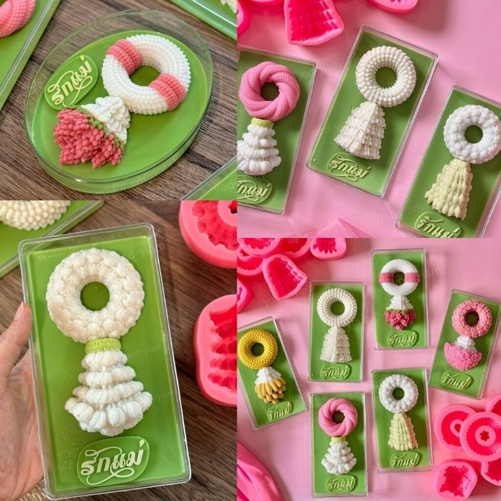 พิมพ์ซิลิโคน พิมพ์ฟองดอง รวมแบบแม่พิมพ์พวงมาลัย วันแม่ รักแม่ รักพ่อ(เลือกแบบ) - รูปที่ 4