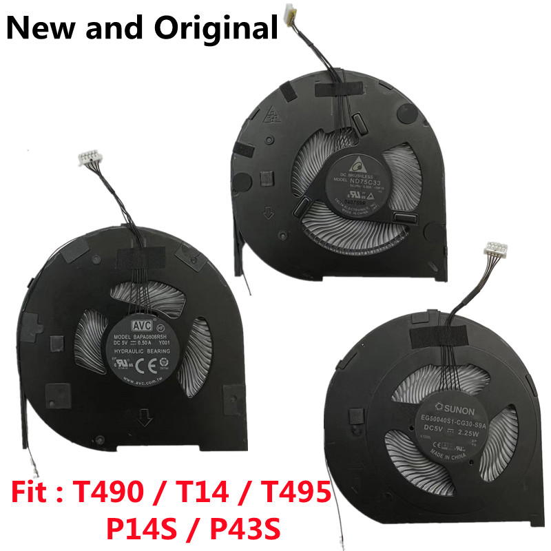 พัดลมระบายความร้อน CPU ใหม่สําหรับ Lenovo Thinkpad T490 T14 T495 P14S P43S แล็ปท็อป ND75C33-18F16 BA