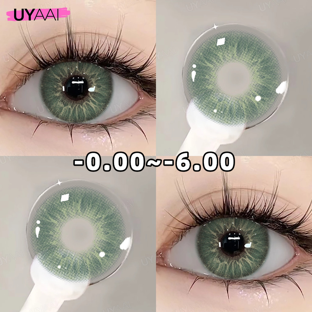 คอนแทคเลนส์สีดํา [0.00~-6.00] UYAAI Love story series คอนแทคเลนส์สี 14.2mm Endorphin 5-HT รายเดือน