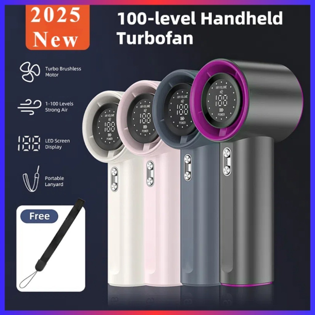 2025 ใหม่ S001 พัดลมมือถือ ปรับระดับได้ 100 4000mAh พัดลมพกพา ระดับ จอแสดงผล LED ตั้งแคมป์กลางแจ้ง พัดลมพกพา แบตเตอรี่