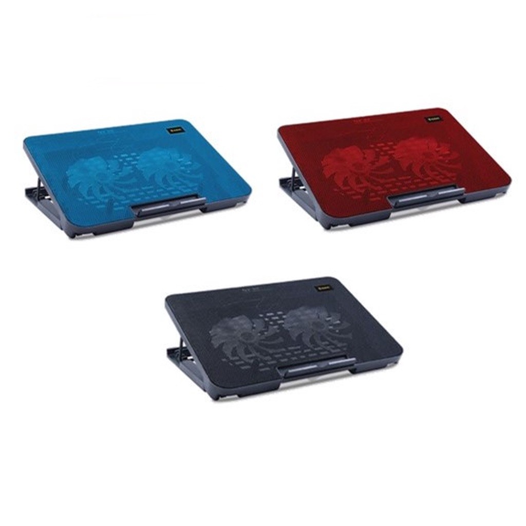 NUBWO SHIRON NF-211 พัดลมโน๊ตบุ๊ค 2ใบพัด BLUE RED BLACK ปรับระดับความสูงได้