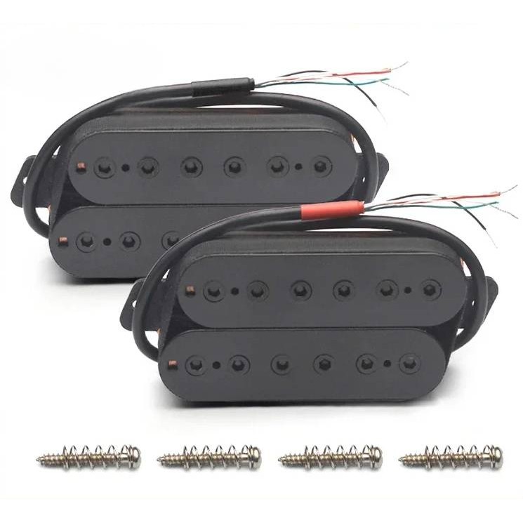 พัดลม Fret Pickup 6 String Humbucker N-7.5k/B-15K 4 Conductor Cable Output Coil Splitting Guitar Pic
