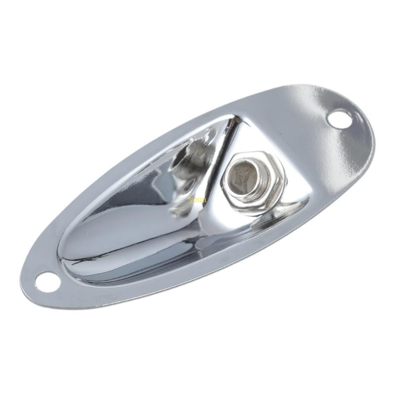 Chrome Boat Output Loaded Jack Plate Socket for   Guitars