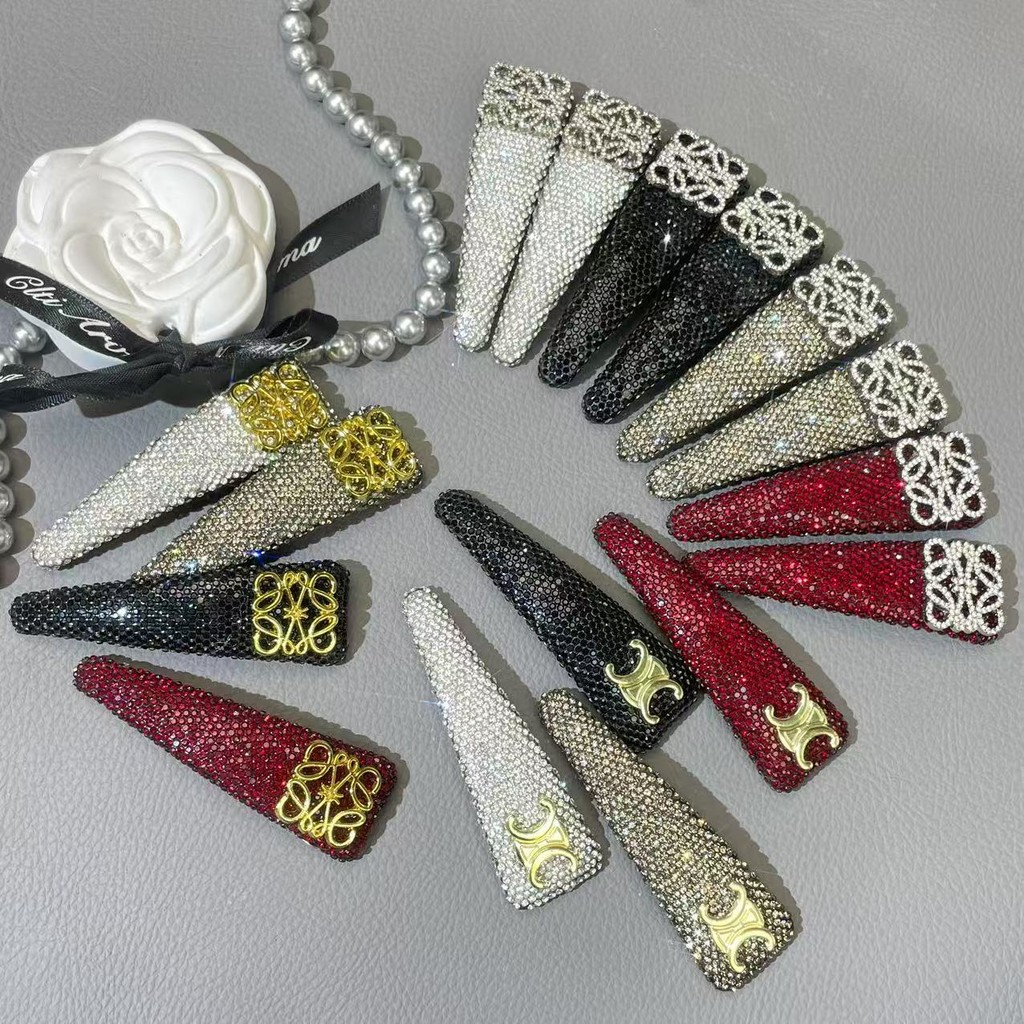 กิ๊บติดผมหน้าม้าหญิงประกาย Rhinestones กิ๊บติดผม