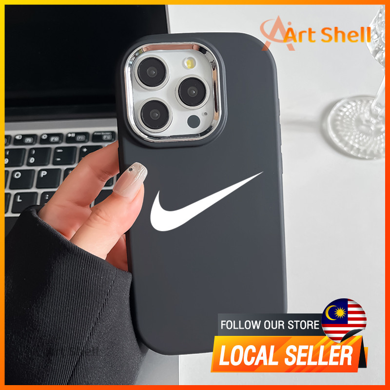 เข้ากันได้กับ iphone 16 Pro Max big nike โลโก้สีขาว 12 13 14 15 11 Pro Max Casing xr xs Max 7 8 Plus
