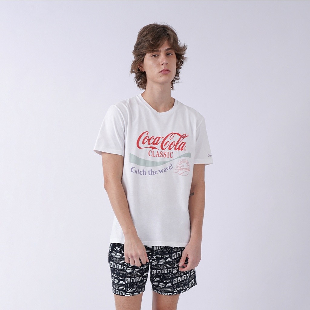 Putih (A194) เสื้อเชิ้ตแขนสั้น Celcius x Coca-cola LIN000461ขาว C
