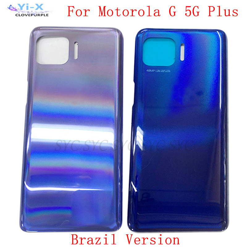 ฝาครอบแบตเตอรี่ด้านหลัง พร้อมโลโก้อะไหล่ซ่อมแซม แบบเปลี่ยน สําหรับ Motorola Moto G 5G Plus Brazil Version