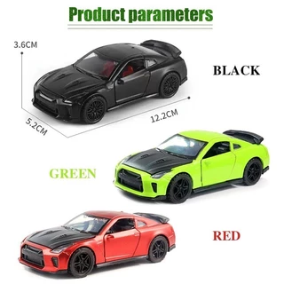 ร้านคนไทย! พร้อมส่ง โมเดลรถเหล็ก GTR 1/36 ของเล่นสำหรับเด็ก สีแดง สีเขียว สีดำ