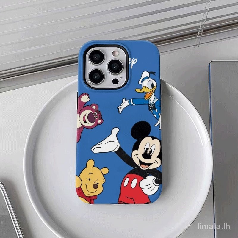 เคสโทรศัพท์มือถือ กันตก ลายการ์ตูนมิกกี้เมาส์ สองชั้น แวววาว สําหรับ Iphone 15Promax 11 12pro 14 13pro 12 11promax 14plus Xs XR 7 8plus 11promax