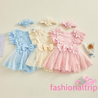 ชุดรอมเปอร์ ผ้าตาข่าย แต่งลูกไม้ แต่งระบาย และที่คาดผม สําหร…