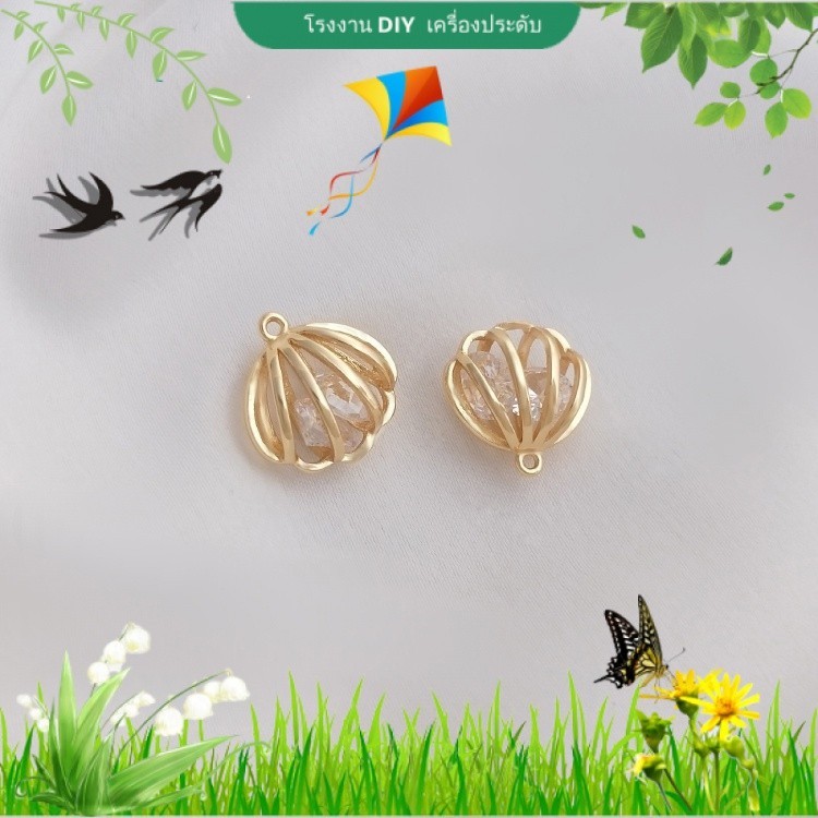 【 เครื่องประดับ DIY 】จี้หอยเชลล์ ชุบทอง 14k ประดับเพทาย สําหรับตกแต่งภายใน สร้อยข้อมือ ต่างหู DIY【จี้ / ลูกปัดห้อย/จี้สร้อยคอ/จี้ทอง/จี้ห้อย】