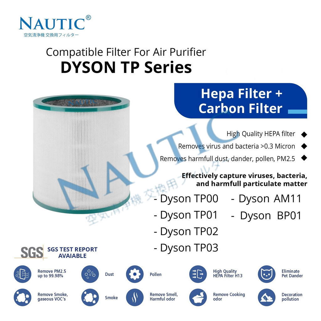 แผ่นกรอง HEPA ทดแทนสําหรับ Dyson Pure Cool Link TP00 TP01 TP03 TP02