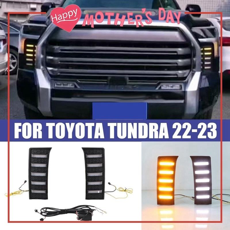 Tiarma ไฟตัดหมอก LED ติดกันชนหน้า สีขาว แบบเปลี่ยน สําหรับ Toyota Tundra 2022-2024 1 คู่