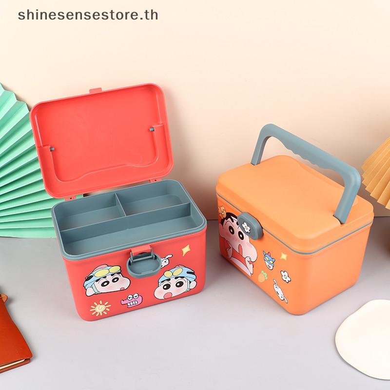 Shine กล่องยาฉุกเฉิน แบบพกพา ลายการ์ตูนชินจัง