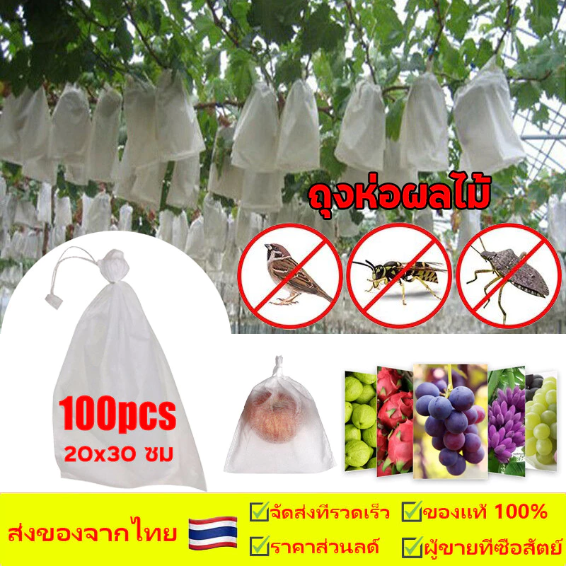 ถุงห่อผลไม้ 100ชิ้น ขนาด 20x30 ซม