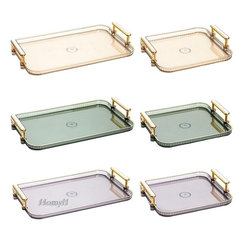 [Homyl1] ถาดเสิร์ฟ ทรงสี่เหลี่ยมผืนผ้า กันลื่น พร้อมที่จับ อเนกประสงค์ สําหรับตกแต่งบ้าน