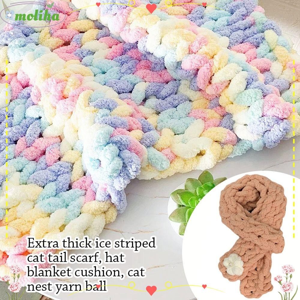 Moliha ไหมพรมถักโครเชต์ อเนกประสงค์ 250 กรัม ต่อลูก สําหรับเย็บกระเป๋า ผ้าห่ม DIY