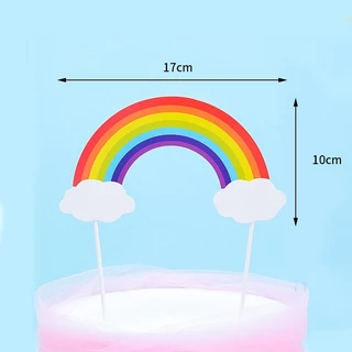 ป้ายปักเค้กสายรุ้ง 🌈☁🌈สายรุ้ง ก้อนเมฆ🌈☁🌈 สําหรับตกแต่งเค้ก 🇹🇭 🚚พร้อมส่งในไทย🚚 🇹🇭