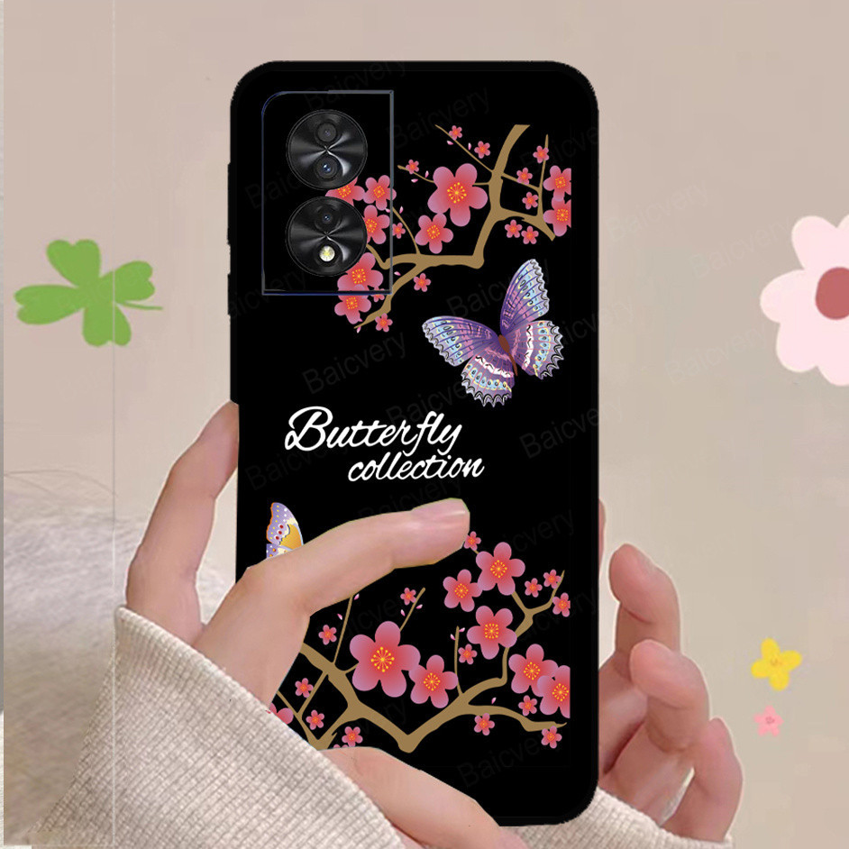 เคสโทรศัพท์มือถือ ซิลิโคนนิ่ม TPU กันกระแทก ลายดอกไม้ สไตล์โมเดิร์น คุณภาพสูง สําหรับ TCL 40 NxtPaper 4G tcl40 Nxt