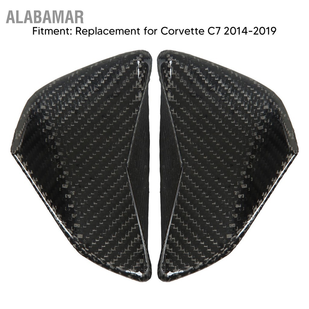 ALABAMAR 2 ชิ้นรถประตูมือจับชามคาร์บอนไฟเบอร์ซ้ายขวาสำหรับ Corvette C7 2014-2019